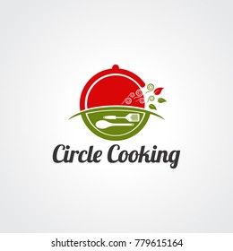 circle cooking logo vector for business