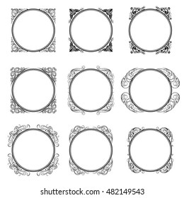 Circle corner ornamental frames.