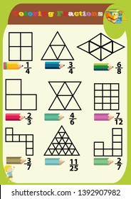 Circle the correct fraction, Mathematics, math worksheet for kids.Fractions Addition, Printable Fractions Worksheets for kids , fraction addition problems.