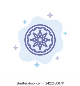 Circle, Country, India Blue Icon on Abstract Cloud Background