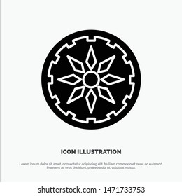 Circle, Country, India solid Glyph Icon vector