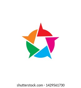 circle creative color star logo design