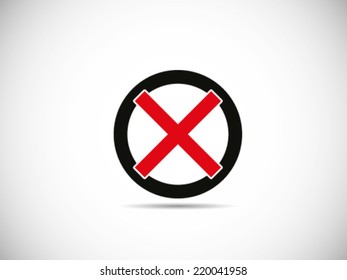 Circle Cross Fail Sign