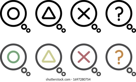 circle and cross icon set color black simple box