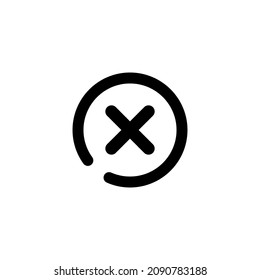 Circle with cross icon with white background.