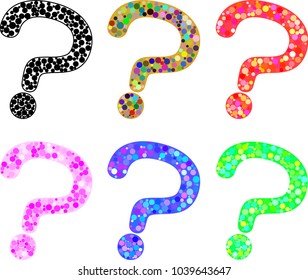 Circle Crowded question mark set