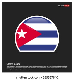 circle Cuba flag Sticker
