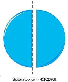 Circle cut in half illustration