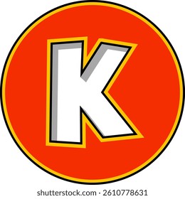 Circle Cut Letter Vector Element Alphabet K