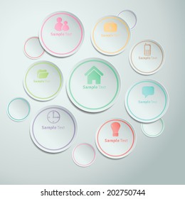 circle cut paper design template. Vector illustration for your business presentation. icon.