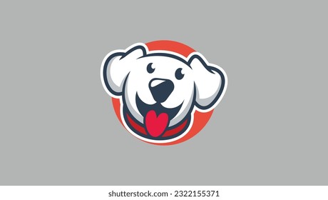 circle cute dog logo vector design template