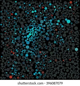 Circle cyan and black spread vector background