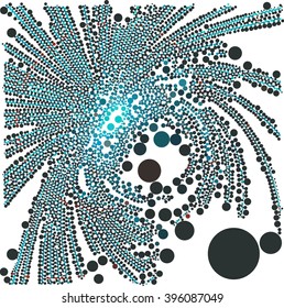 Circle cyan fireworks vector background