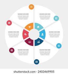 Diseño De Plantilla Infográfica Círculo Con 6 Pasos
