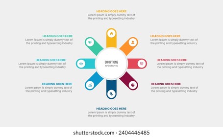 Circle Cycle Infographic Template Design With 8 Steps