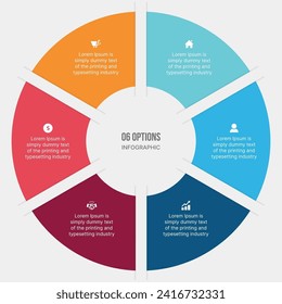 Diseño De Plantilla Infográfica Círculo Con 6 Pasos