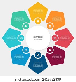 Circle Cycle Infographic Template Design With 8 Steps