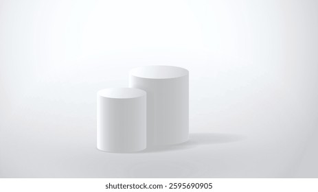Circle cylinder for product display pedestal with background vector illustration