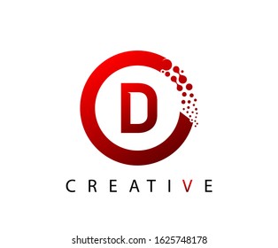 Circle D Letter Digital Network , abstract D dotted logo design.