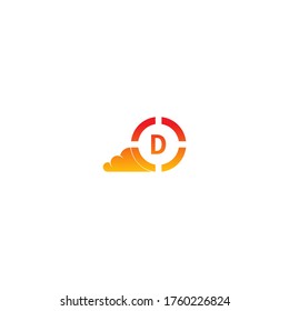 Konzept des Circle D-Logos für Buchstaben in Farbverlauf-Farbbildern
