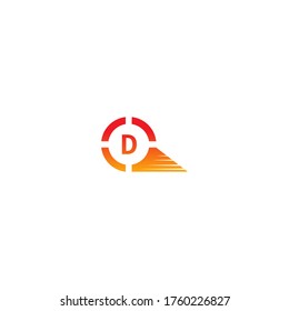 Circle D  logo letter design concept in gradient colors illustration