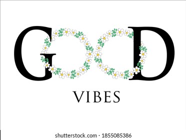 circle daisy hand drawn with slogan