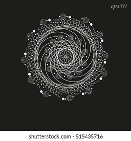 Circle dance flower white
Abstract ornament style art graphics foul handmade author of flowers design woven twig branch point petal pattern ornament painting Henna body eps10 vector illustration Stock