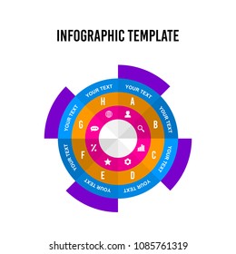 Circle dart infographic design template.