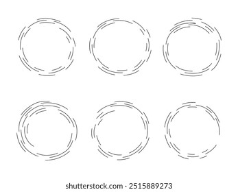 Círculo traço linha forma arte decoração isolada vetor ilustração no fundo branco.