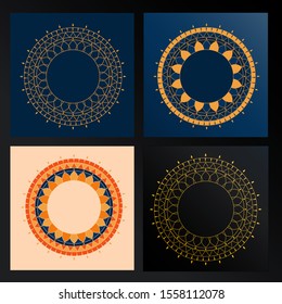 Circle decoration with custom shape  and four different color