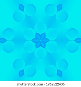 Circle decoration flower with blue backdrop background