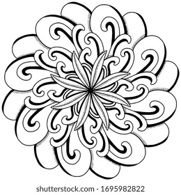 circle decoration mandala background. hand drawing vector illustration