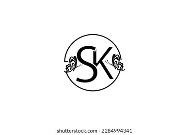 circle decoration vector  and s k logo concept