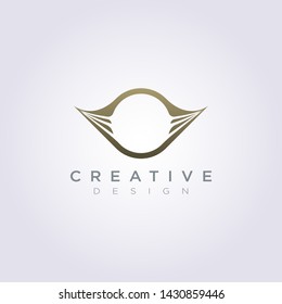 Circle Decoration with Wing Vector Illustration Design Clipart Symbol Logo Template.
