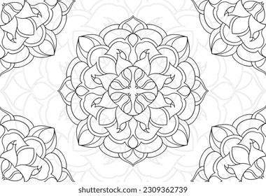 elemento decorativo circular composición ornamental mandala ornamento gráfico dibujar mano