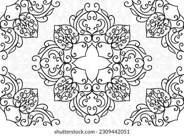 circle decorative element ornamental composition mandala ornament hand draw design