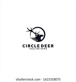 Circle Deer Logo design Template