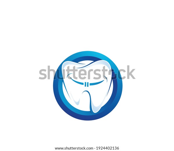 Circle Dental Icon Logo Design Template Stock Vector (Royalty Free