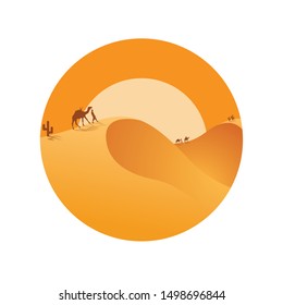 Circle Desert Illustration Concept Idea