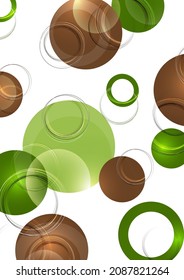 Circle design background with overlapping circles pattern. Banner with colored circles. Vector illustration