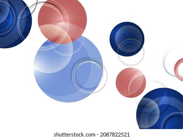 Circle design background with overlapping circles pattern. Banner with colored circles. Vector illustration