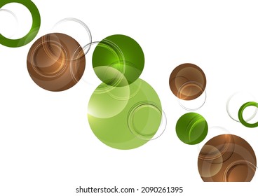 Circle design background with overlapping circles pattern. Banner with colored circles. Vector illustration