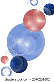Circle design background with overlapping circles pattern. Banner with colored circles. Vector illustration
