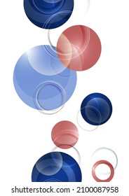 Circle design background with overlapping circles pattern. Banner with colored circles. Vector illustration