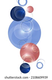 Fondo de diseño de círculo con patrón de círculos superpuestos. Cartel con círculos de colores. Ilustración del vector