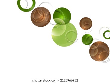 Circle design background with overlapping circles pattern. Banner with colored circles. Vector illustration