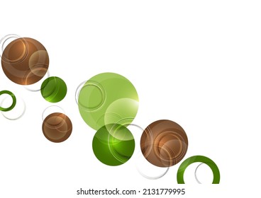 Circle design background with overlapping circles pattern. Banner with colored circles. Vector illustration