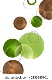 Circle design background with overlapping circles pattern. Banner with colored circles. Vector illustration