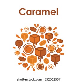 circle design for caramel flavor