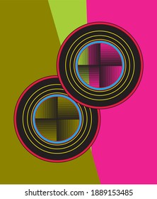 circle design with a combination of lines for decorative elements inside and outside the room combined with simple colors

